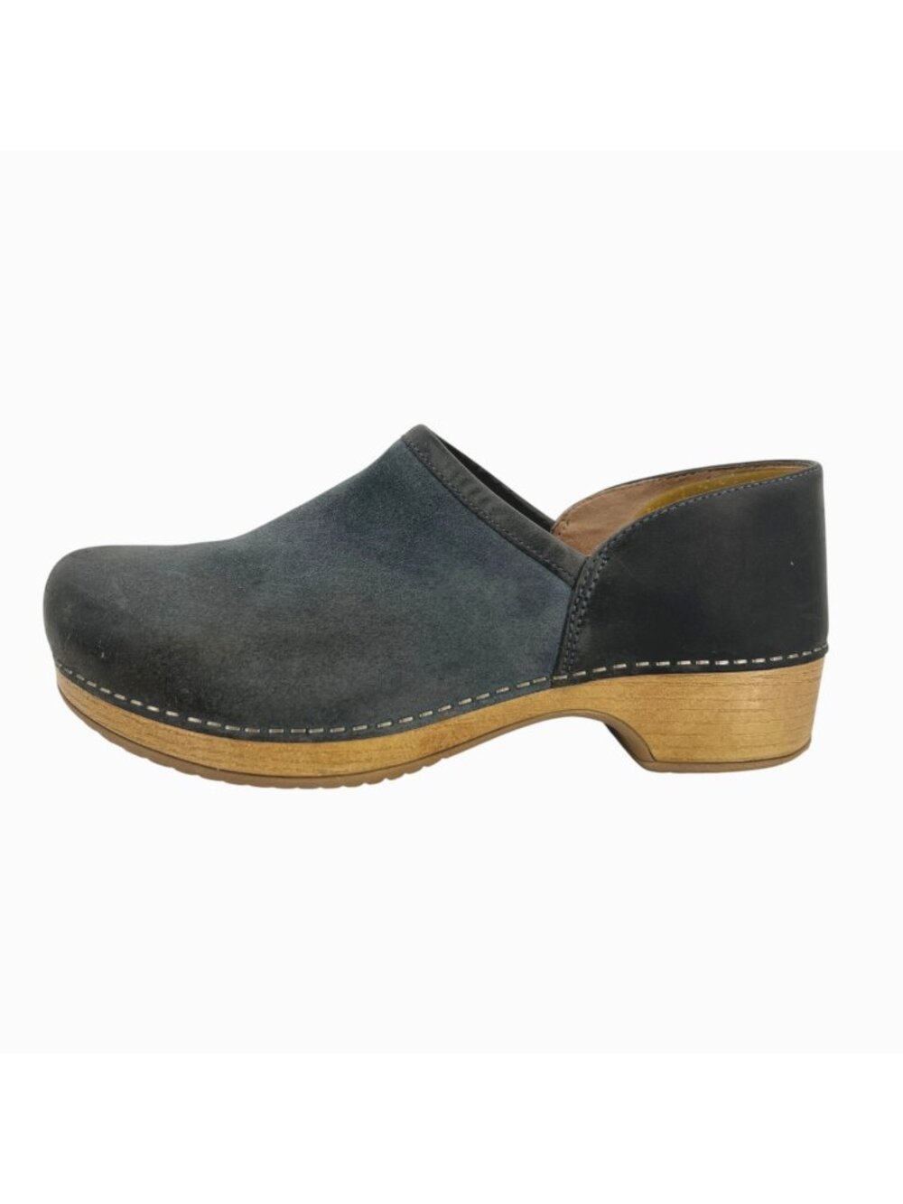 Dansko Brenna Leather Comfort Slip-on Clogs Blue Size EU 39 US 8.5-9